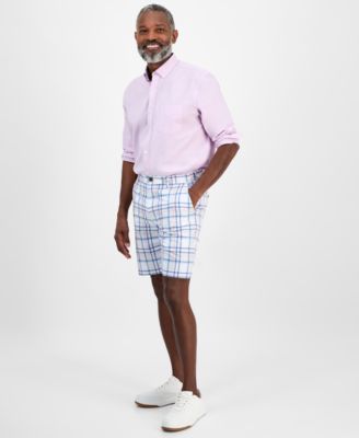 Мужские шорты Club Room из хлопка Tonno в клетку Madras, эксклюзивно в Macy's