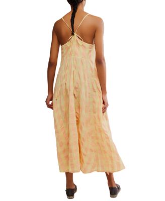 Women's Via Printed Cotton Sleeveless Midi Dress