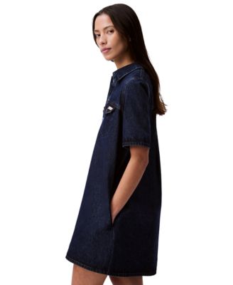 Женское непринужденное джинсовое мини-платье-поповер Calvin Klein Jeans