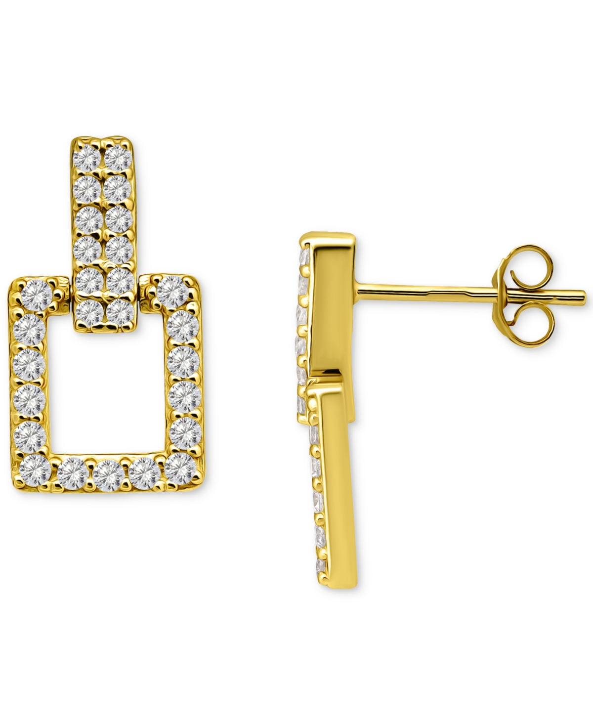 Shop Giani Bernini Cubic Zirconia Square Doorknocker Drop Earrings, Exclusively At Macy's