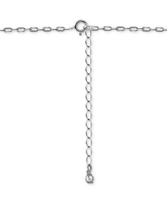 Cubic Zirconia Fishbone Pendant Necklace, 16" + 2" extender, Exclusively at Macy's