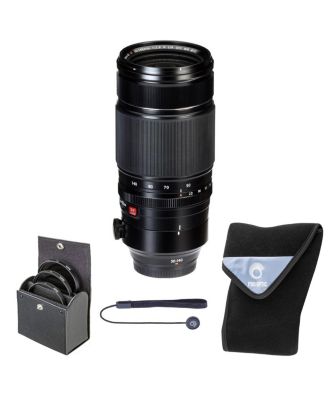 XF 50-140mm f/2.8 R LM OIS WR Lens, Black, Bundle with 72mm Digital Essentials Filter Kit and 19x19" Lens Wrap