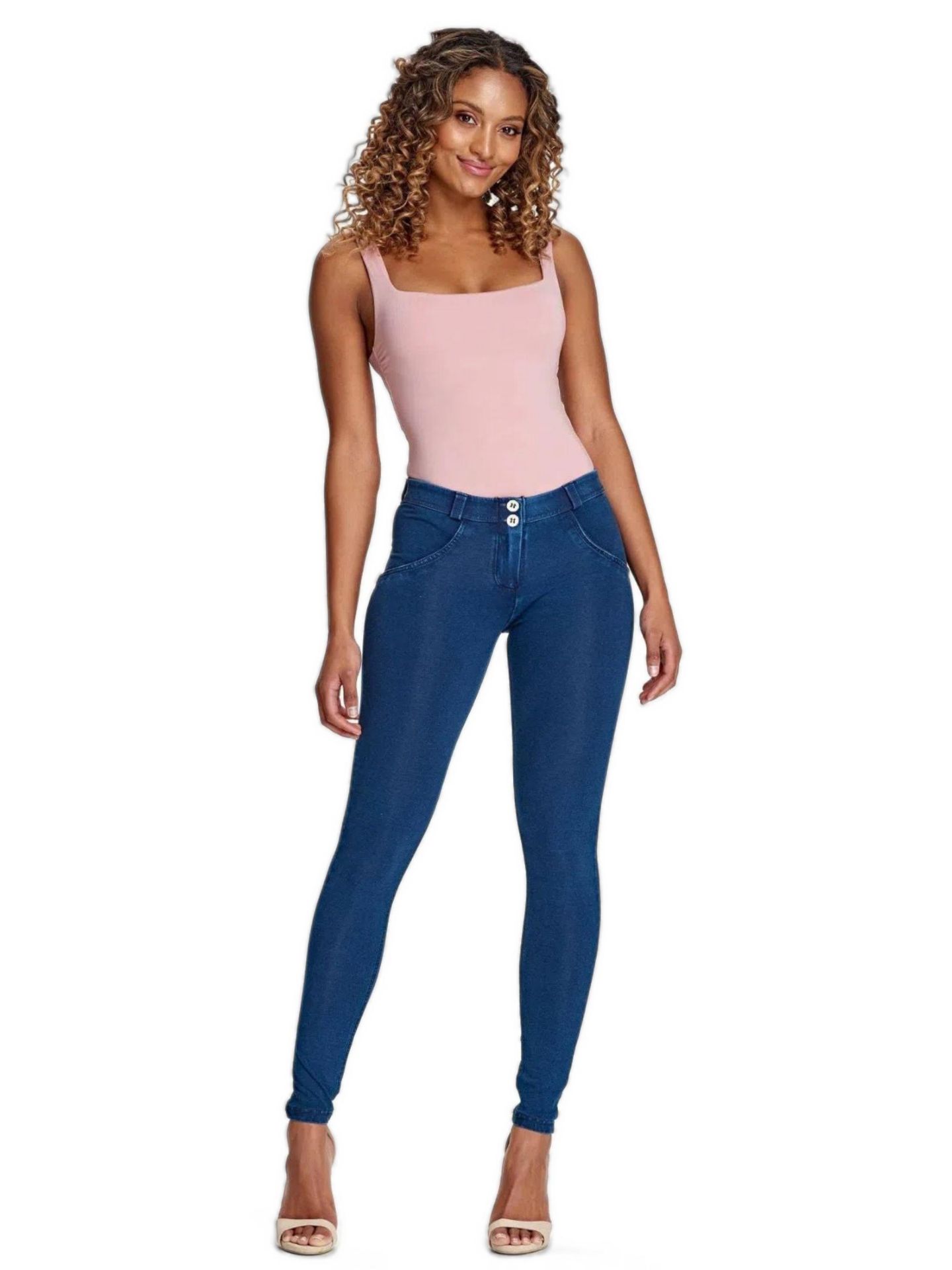 Женские джинсы Freddy Mid-Rise Sculpting Denim Skinny, цвет: Синий — фото 2