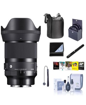 AF 35mm f/1.4 DG DN ART Lens for Sony E, Bundle with Corel PC Software Suite, 67mm Filter Kit, Case, Wrap, Lens Cleaner, Cleaning Kit, Lens Cap