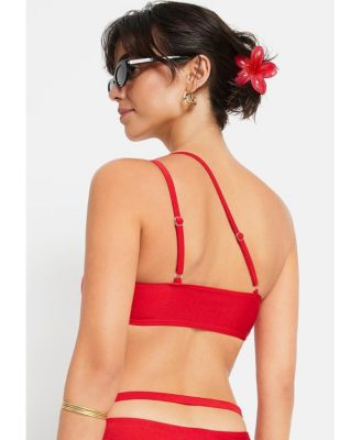 Women's One Shoulder Bandeau Bikini Swimsuit Top Bra Sizing