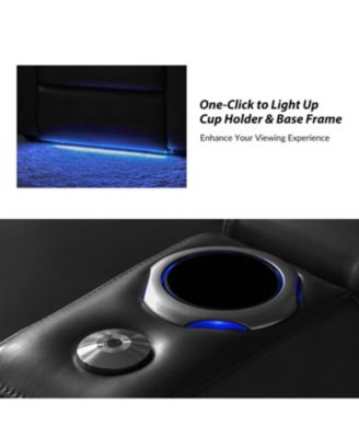 Modern Lothaire Genuine Leather Power Recliner with Adjustable Power Headrest