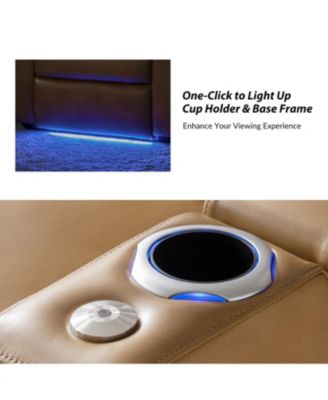 Modern Lothaire Genuine Leather Power Recliner with Adjustable Power Headrest