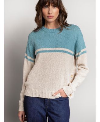 Women's Slub Yarn Colourblock Sweater