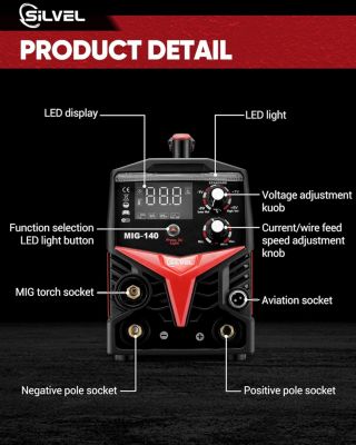 140A MIG Welder, 3 in 1 MIG/ARC/Lift TIG Welding Machine, 110V Flux Core Welder with IGBT Inverter, Home Welder Gasless Welder Machine