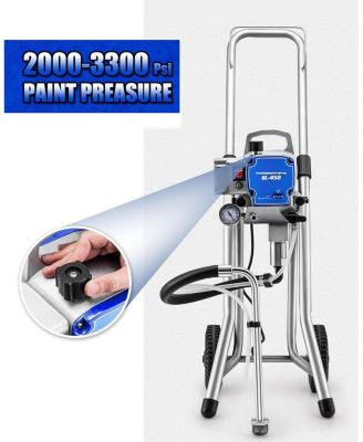 1200W Airless Paint Sprayer, High Efficiency Paint Sprayer with Extension Rod, 3300PSI Thinning-Free for Home Exterior and Interior, Garage, Deck