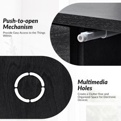 Dennis Mid-Century Modern 63"Wide 4 Door Sideboard with Adjustable Shelves