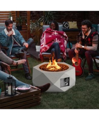 40000 BTU Hexagon Terrazzo Propane Fire Pit Table with Stainless Steel Burner