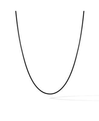 Vincero Men's Box Chain Necklace 2mm in Sterling Silver Bonded with 14K Gold and Parrot Clasp - Black