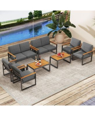 Patio Aluminum Sofa Modern Armchairs Set of 2 for Balcony
