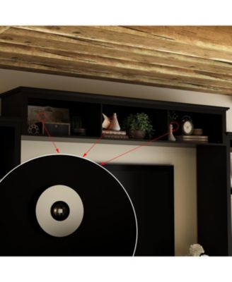 TV stand with top, left and right cabinets, multi-purpose media wooden console, entertainment center with tempered glass