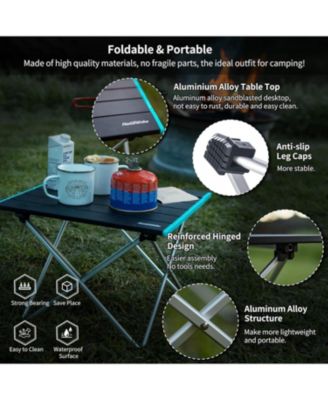 FT08 Portable Camping Table, Ultralight Aluminum Folding Beach Table with Carry Bag for Outdoor Cooking, Picnic, Camp, Boat, Travel