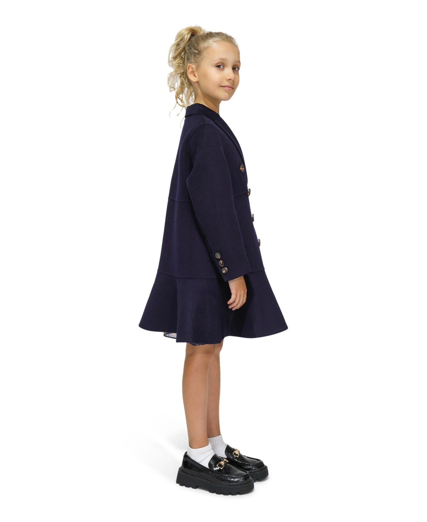 Little Girls Good Manners Wool Blend Fitted Coat