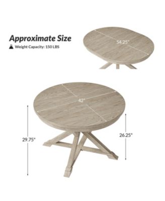 Ignacio Farmhouse Extendable Dining Table With Solid Wood Legs