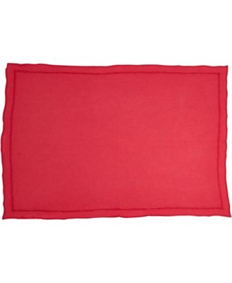 Stonewashed Overlock Linen Edge Placemats, 14" x 20"