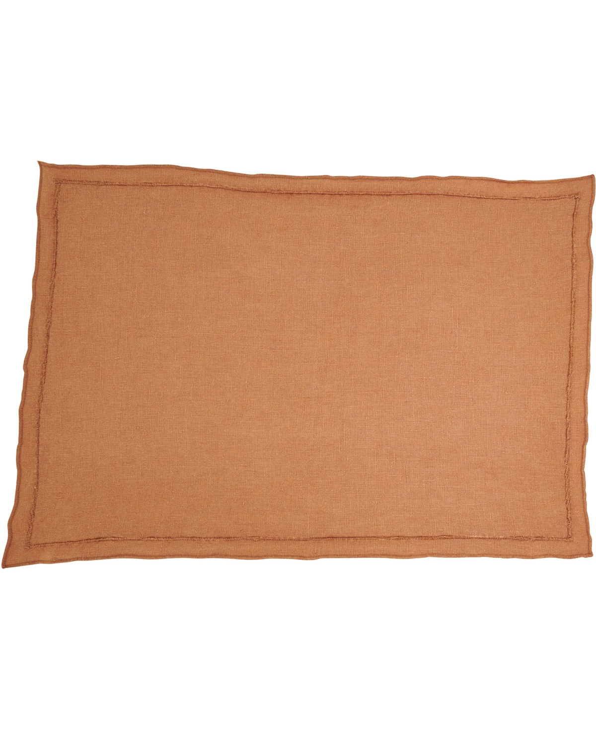 Saro Lifestyle Stonewashed Overlock Linen Edge Placemats, 14" X 20" In Terracotta