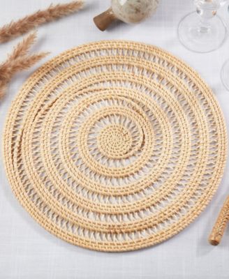 Natural Weave Rattan Placemats, 15" Round
