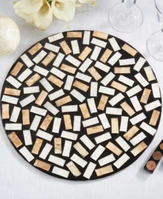 Natural Capiz Shell Fragment Placemats, 15" Round