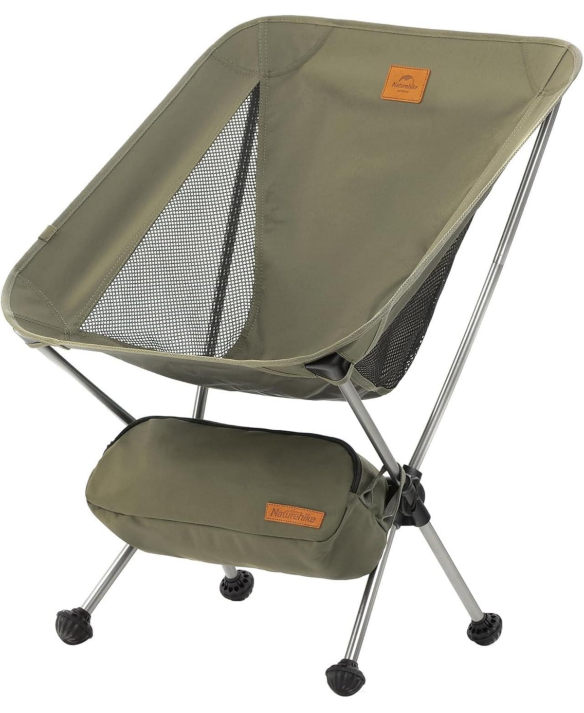 Ultralight Camping Chair, Portable Backpacking Chair with Storage Bag & Anti-Sinking Feet, Compact Collapsible Camp Chair - Green