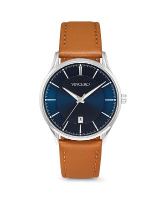 Men's The Kairos - Blue Dial Quartz Watch with Brown Leather Strap