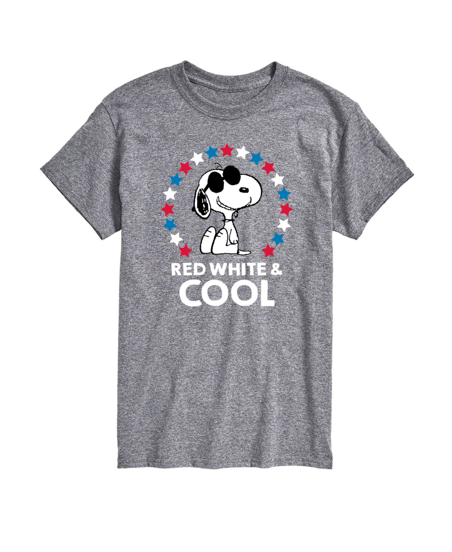 Men's Peanuts Snoopy Flag Fireworks Short Sleeve T-Shirt
