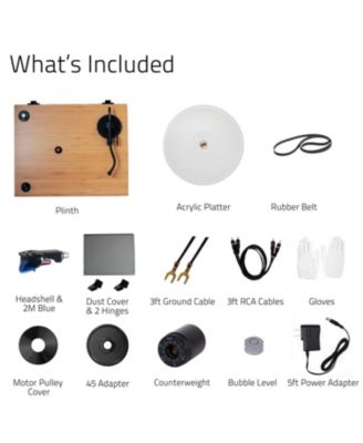 RT85 High-Fidelity Vinyl Turntable with Ortofon 2M Blue Cartridge, Acrylic Platter, Speed Control, and Vibration Isolation