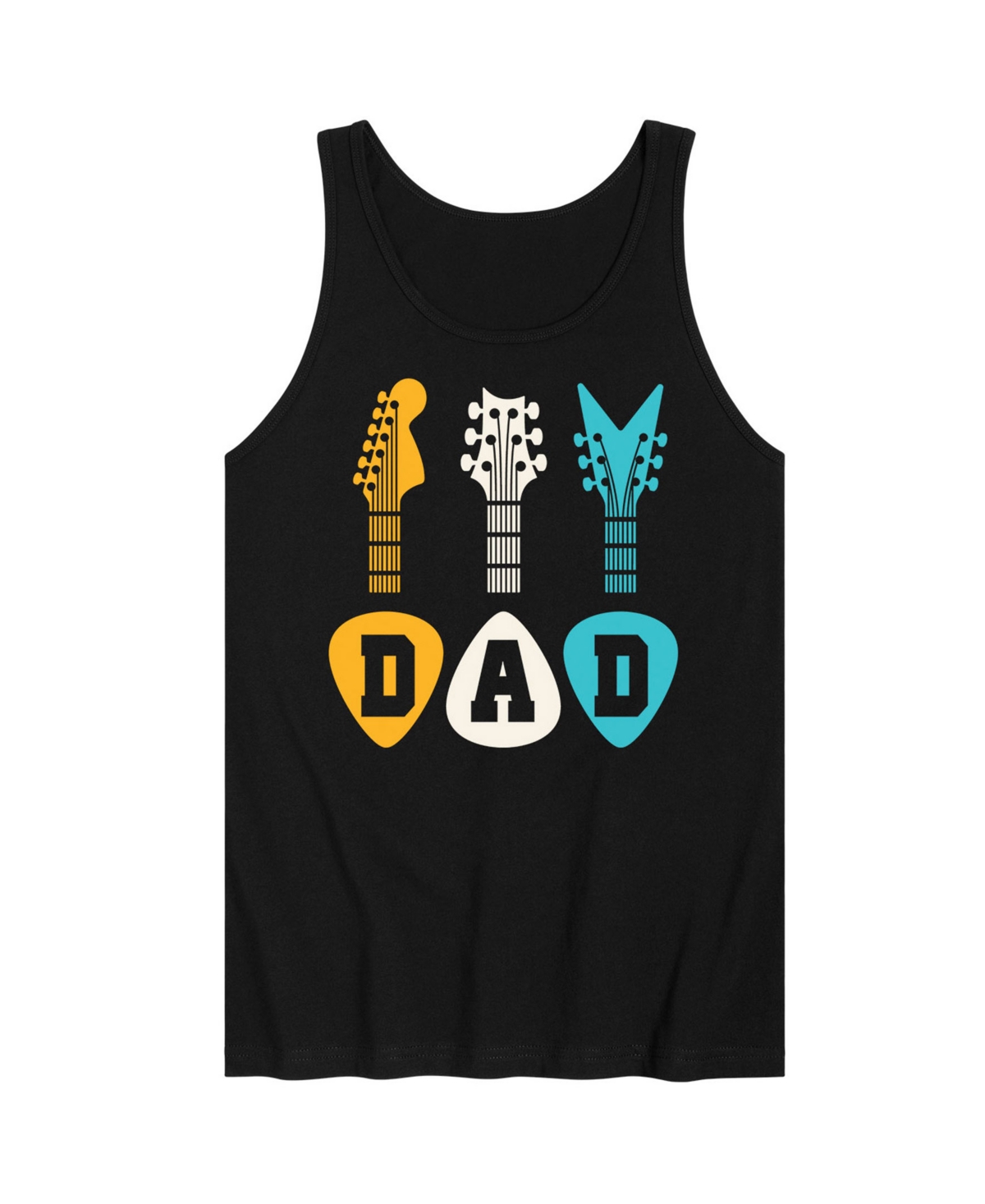 Men's Father's Day Dad Guitar Sleeveless Tank Top - Black