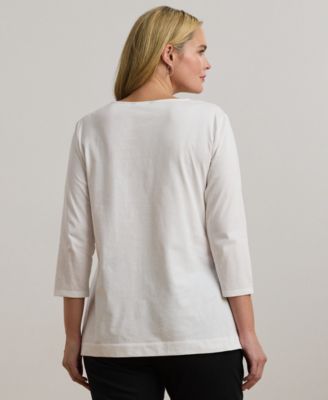 NWT Lauren RALPH LAUREN Stretch Cotton Full Zip Colorblocked