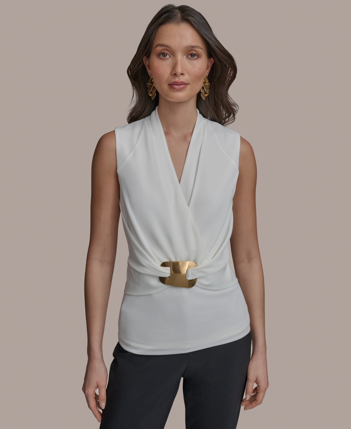 Shop Donna Karan Women's Hardware-detail Sleeveless Top