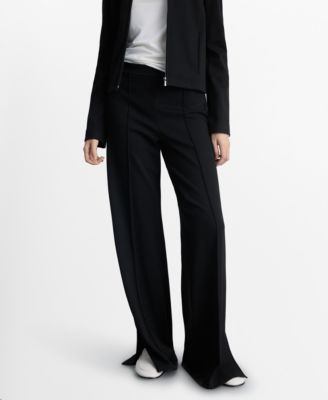 MANGO - Women's Decorative Seams Wideleg Pants