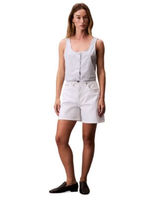 Women's Drawstring-Hem Cropped Tank Top