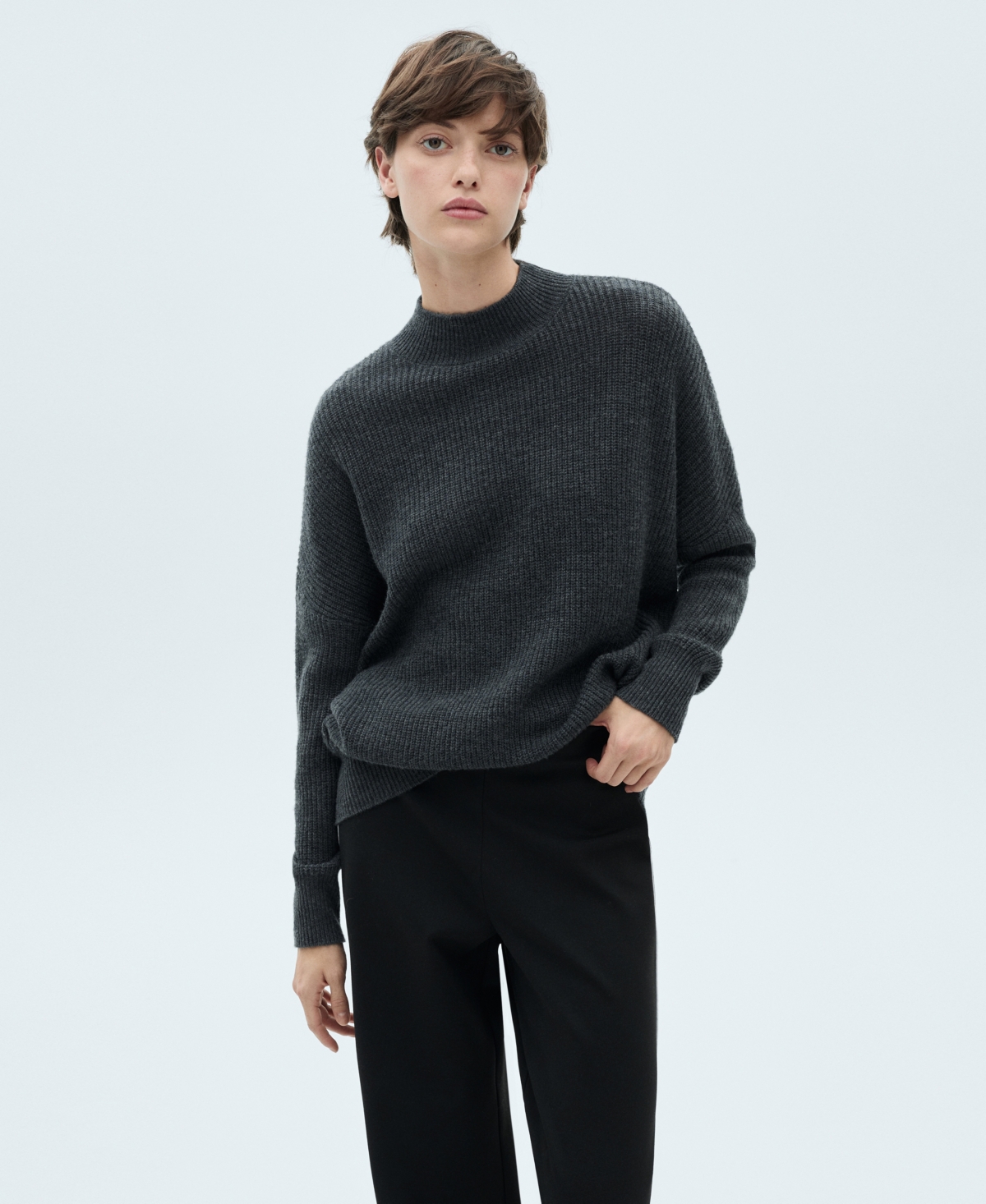Shop Mango Women's Contrasting Stripes Knitted Pants In Black