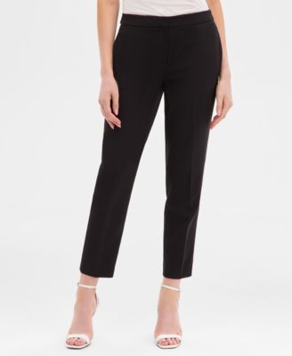Women's Luxe Twill Fly-Front Side-Tab Straight Pants
