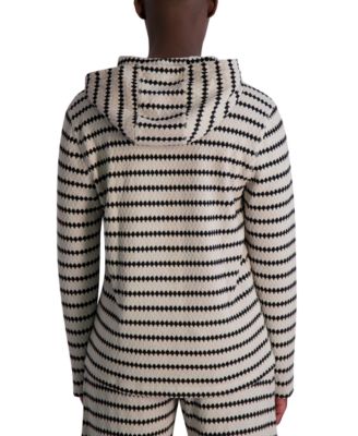 Мужская жаккардовая толстовка в полоску свободного кроя с длинным рукавом от KARL LAGERFELD PARIS