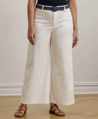 Lauren Ralph Lauren - Plus Size Stretch Chino Wide-Leg Cropped Pants