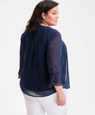 Plus Size Pintuck Blouse, Created for Macy's