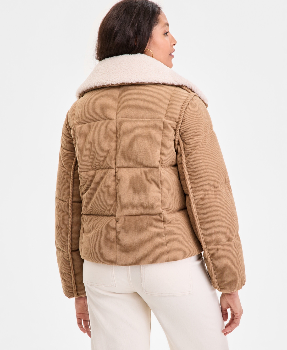 Bcbg Women's Corduroy Puffer Coat