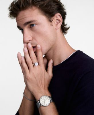 Men's Analog Silver-Tone Stainless Steel Watch, 40mm