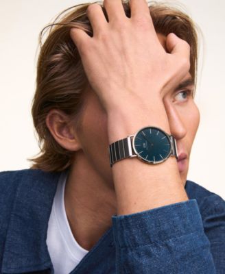 Unisex Analog Silver-Tone Stainless Steel Watch, 40mm