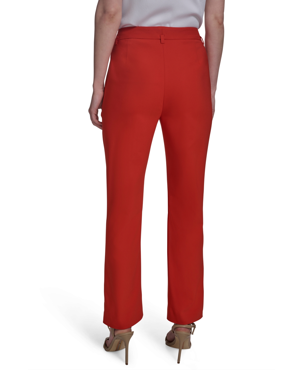 Halston Women's Low-rise Straight-leg Hardware Pants