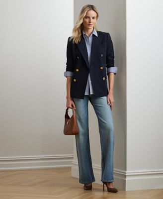 Women's Double-Breasted Wool Crepe Blazer