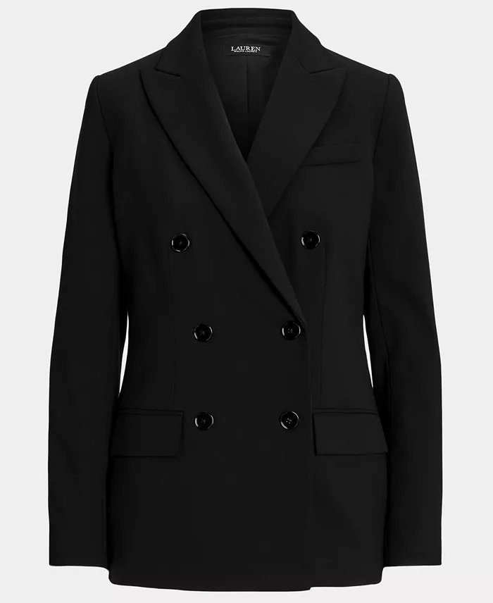 Women's Double-Breasted Wool Crepe Blazer - thumbnail 6