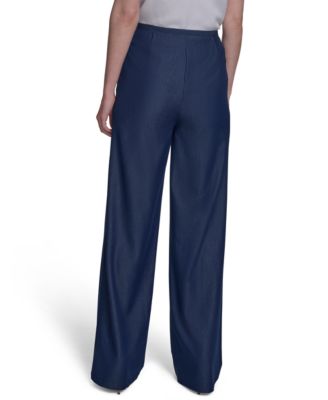 Женские джинсовые брюки средней посадки с широкими штанинами Halston