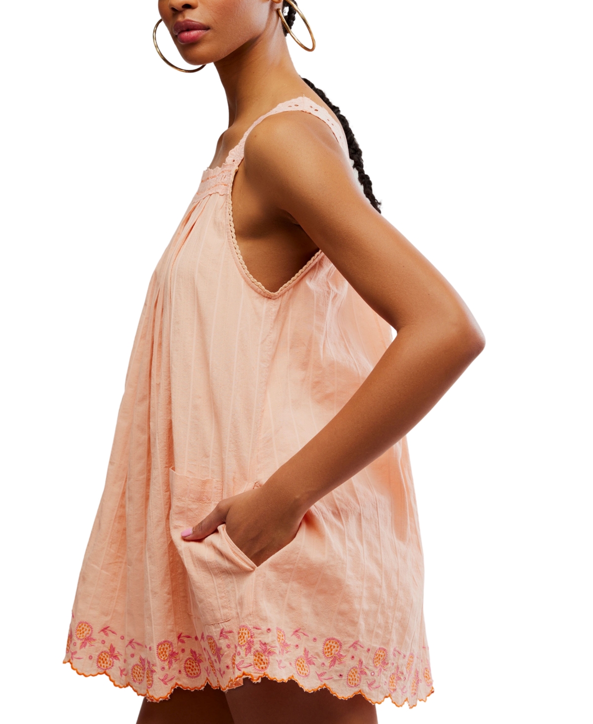 Free People Women's Latecia Embroidered Cotton Mini Dress