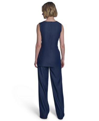 Женский джинсовый топ без рукавов с завязкой на талии от Halston