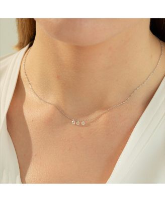 Sterling Silver Emmeline Three Charms Necklace – Sun-Kissed Style, Everyday Sparkle